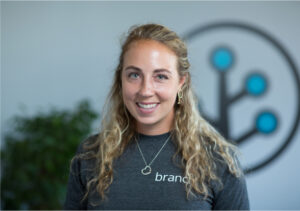 woman with branch tshirt 